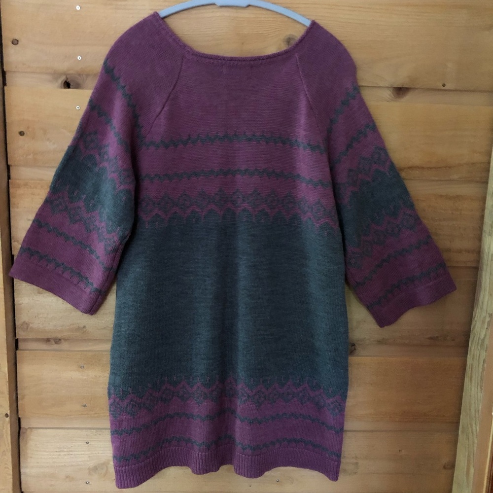 The Limited sweater dress purple / gray wool blend size XL plus size 3/4 sleeve - Picture 5 of 7